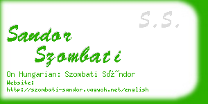 sandor szombati business card